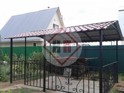 беседка для дачи с двускатной крышей
