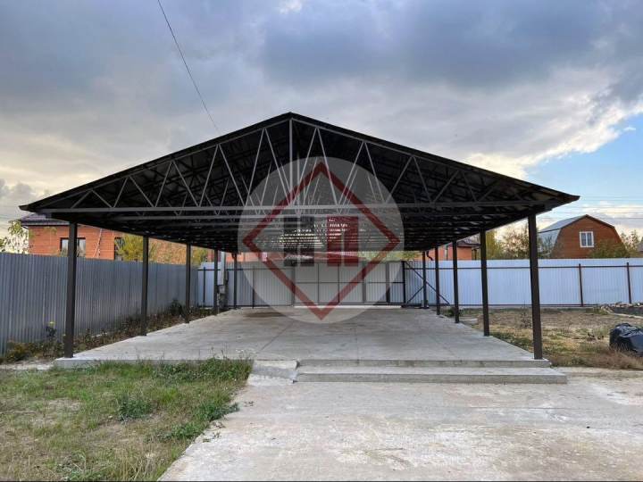 двускатный большой навес