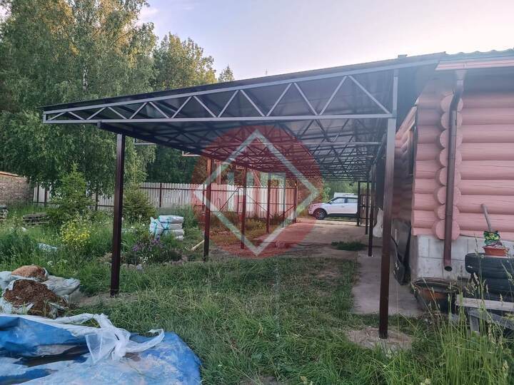 навес для дома из бруса