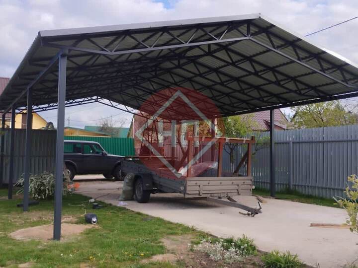 большой навес для загородного дома