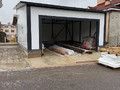 широкий односкатный гараж из сэндвич-панелей